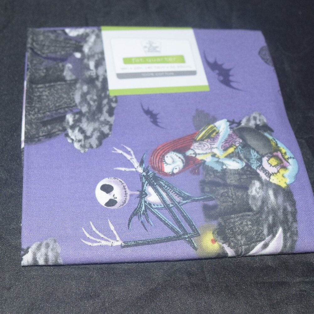 Disney The Nightmare Before Christmas Jack & Sally Cotton Fabric Fat Quarter